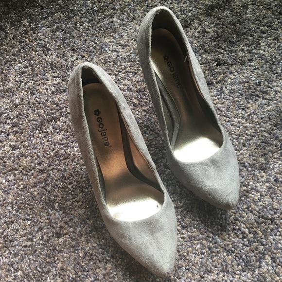 Gray Velvety Pointed Toe Stiletto - Picture 3 of 7